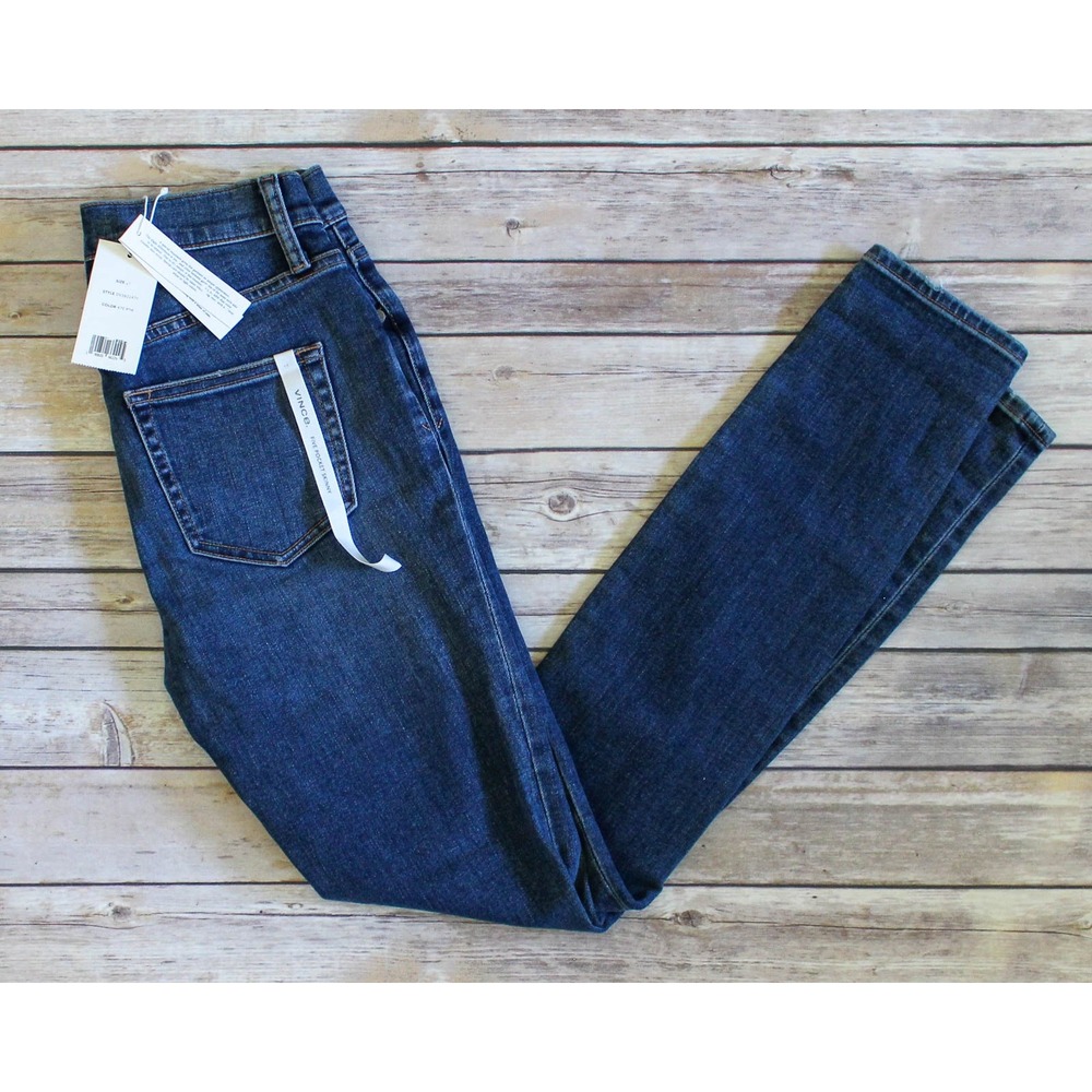Vince Jeans Womens 25 x 29 Dark Blue Stretch Denim 5-Pocket Skinny Leg
